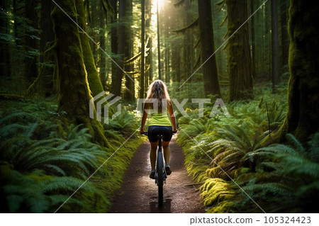 Embracing the Outdoors by Bike. Generative Ai. 105324423