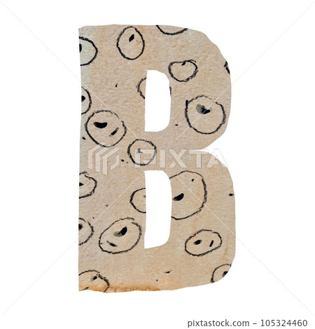 Capital letter B cut out paper alphabet Capital letter B cut out paper alphabet 105324460