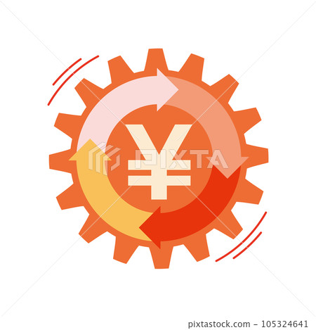 日元馬克和現金流形象 日元馬克和現金流形象 105324641