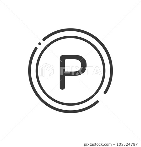 帶有字母 P 的簡單硬幣圖標 — poi 點活動、磷和钚的圖像素材 105324787