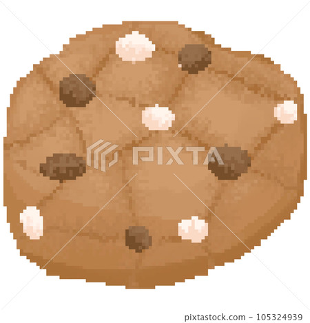Cute chocolate chip cookie in pixel art 105324939