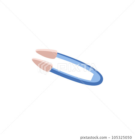 Blue soft tip tweezers for contact lenses flat style, vector illustration 105325050