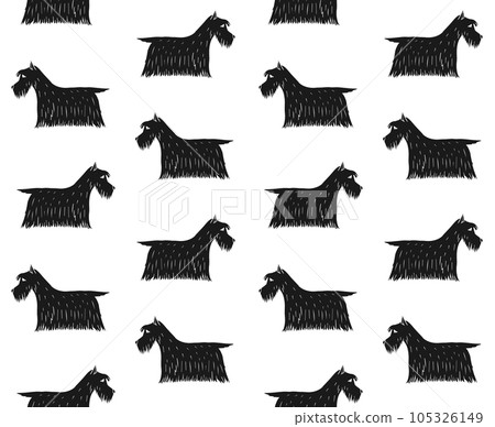 Vector seamless pattern of Scottish terrier 105326149