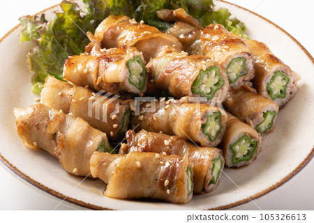 Okra meat roll Okra meat roll 105326613