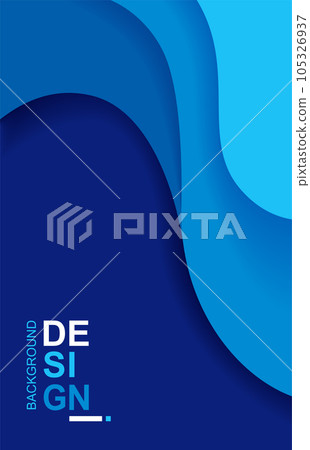 Abstract background with wavy blue paper. 105326937