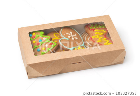 Christmas gingerbread in paper box 105327355