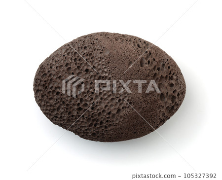 Top view of natural black pumice stone Top view of natural black pumice stone 105327392