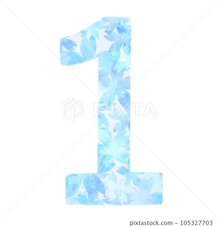 Watercolor material number 1 blue 105327703