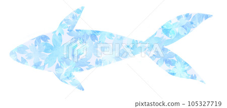 Illustration material fish watercolor blue Illustration material fish watercolor blue 105327719