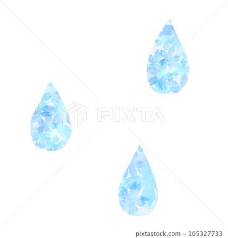 水彩素材雨水彩手繪藍色 105327733