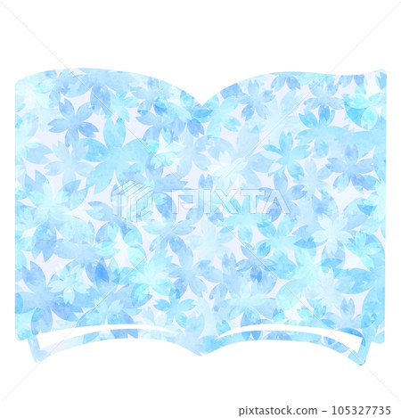 插圖素材筆記本記事本水彩藍色 105327735