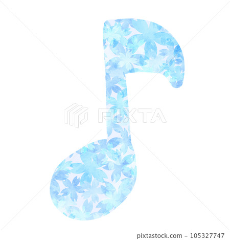 Illustration material musical note watercolor blue 105327747