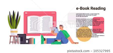 student reading e-book on tablet pc online education distance learning concept horizontal copy space student reading e-book on tablet pc online education distance learning concept horizontal copy space 105327995