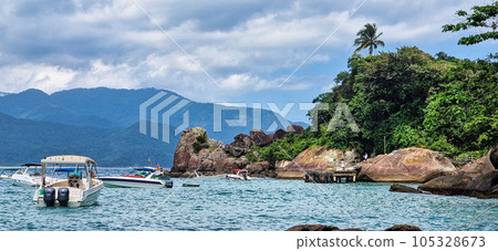 Aventureiro beach on Ilha Grande at Angra dos Reis, Rio de Janeiro, Brazil Aventureiro beach on Ilha Grande at Angra dos Reis, Rio de Janeiro, Brazil 105328673