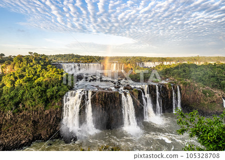 Iguazu Falls, the largest series of waterfalls of the world, located at the Brazilian and Argentinian border 105328708