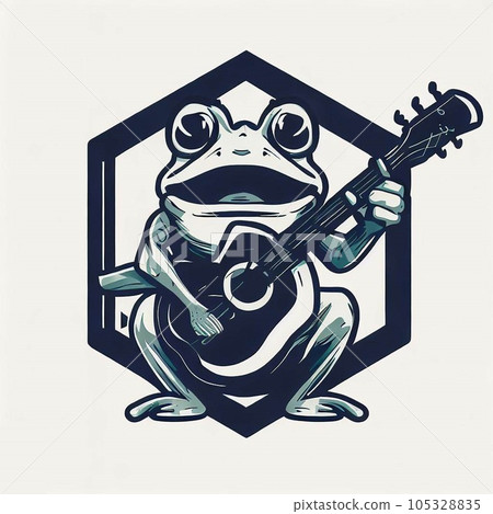 青蛙彈吉他的插圖（2） 105328835