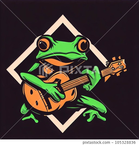 青蛙彈吉他的插圖（3） 105328836