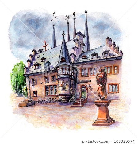 Old house in Marburg, Germany Old house in Marburg, Germany 105329574