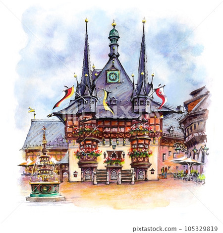 Wernigerode Old town hall, Germany 105329819