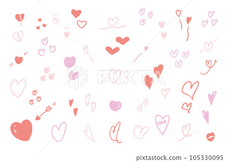Heart illustration set red Heart illustration set red 105330095