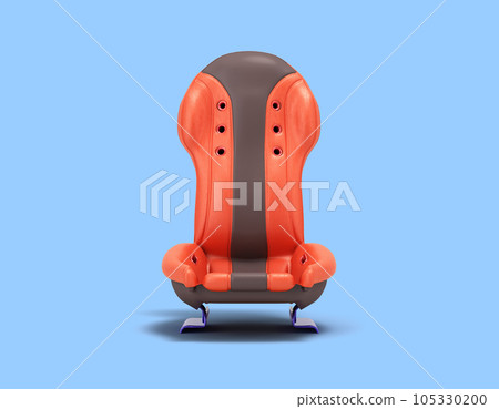 New sport car seat front view 3d render on blue 105330200