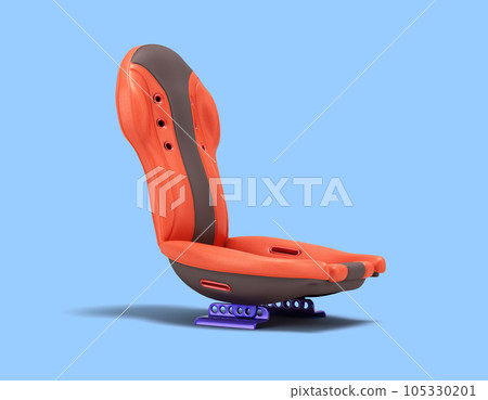 New sport car seat perspective view 3d render on blue 105330201