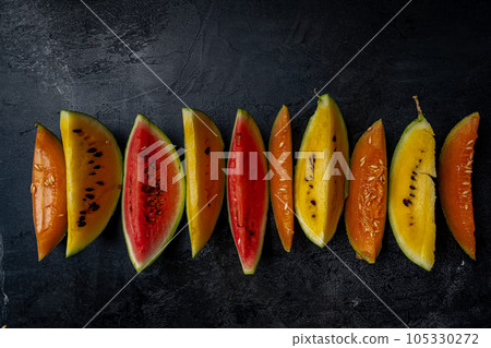 Fresh organic watermelon and melon Fresh organic watermelon and melon 105330272