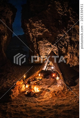 Night camp Single camp Solo camp Lantern Tent construction Encampment Lantern Night camp Single camp Solo camp Lantern Tent construction Encampment Lantern 105330431