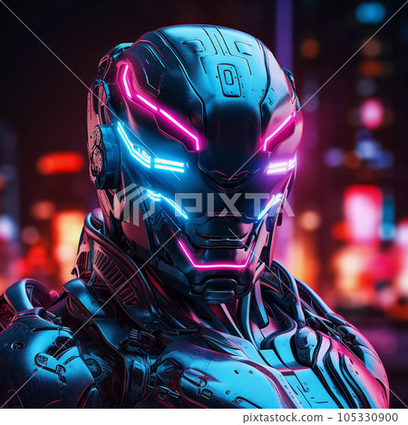 Brutal Cyborg Character in Cyberpunk Style Brutal Cyborg Character in Cyberpunk Style 105330900