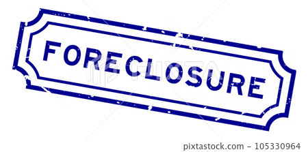 Grunge blue foreclosure word rubber seal stamp on white background 105330964