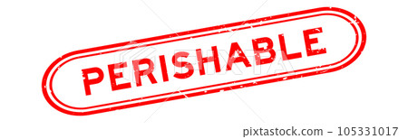 Grunge red perishable word rubber seal stamp on white background Grunge red perishable word rubber seal stamp on white background 105331017