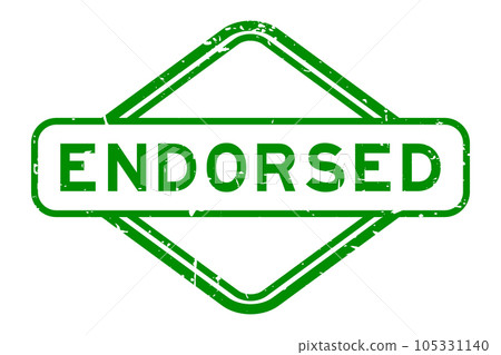 Grunge green endorsed word rubber seal stamp on white background Grunge green endorsed word rubber seal stamp on white background 105331140