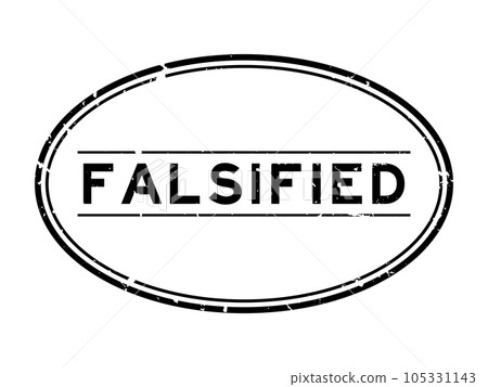 Grunge black falsified word oval rubber seal stamp on white background 105331143