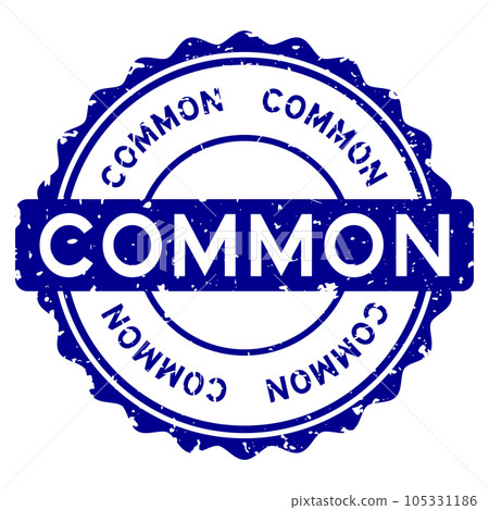 Grunge blue common word round rubber seal stamp on white background 105331186