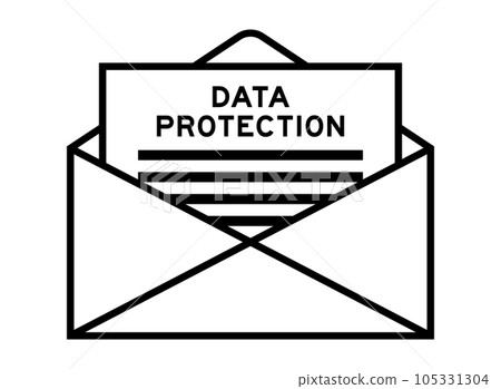 Envelope and letter sign with word data protection as the headline Envelope and letter sign with word data protection as the headline 105331304