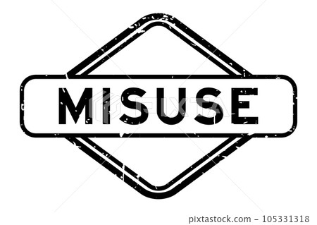 Grunge black misuse word rubber seal stamp on white background 105331318