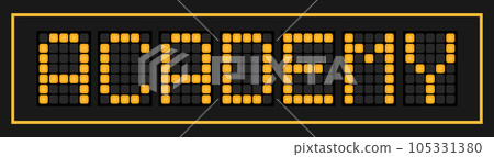 Orange color led banner in word academy on black background 105331380