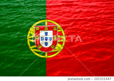 Flag of Portugal. Portugal flag blowing in the wind. Background texture. Lisbon Flag of Portugal. Portugal flag blowing in the wind. Background texture. Lisbon 105331447