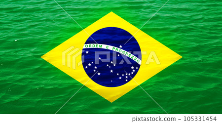 Flag of Brazil. Waving flag of Brazil 105331454