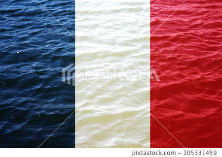 close up waving flag of France. flag symbols of France. Banner for design. Protests paris 105331459
