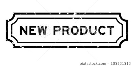Grunge black new product word rubber seal stamp on white background 105331513