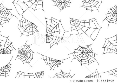 Halloween spider web seamless pattern. white background and black cobweb. Seamless vector background. Halloween spider web seamless pattern. white background and black cobweb. Seamless vector background. 105331696