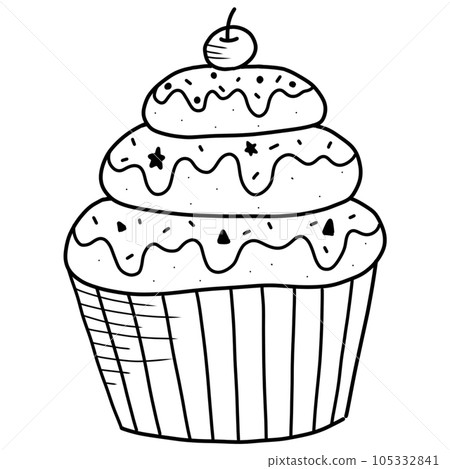 cupcake with whipped cream cupcake with whipped cream 105332841