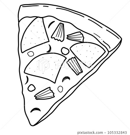 hand drawn pizza in sketch style 105332843