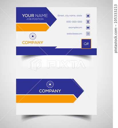 Double-sided creative and modern business card template. Vector illustration 105333213