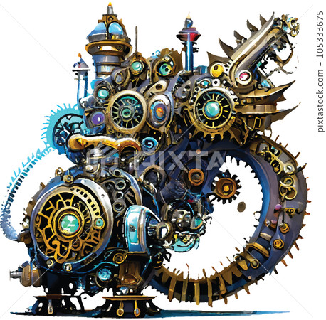 natural energy powered machine with gears and cogs  105333675