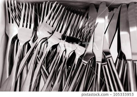 collection of silver cutlery. set of cutlery, fork and knife collection of silver cutlery. set of cutlery, fork and knife 105333953