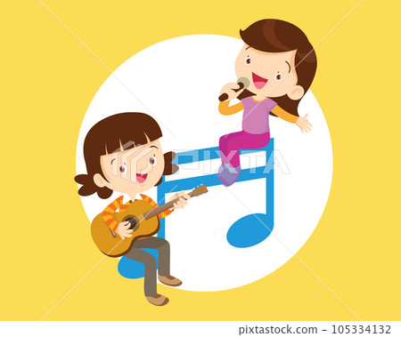 Music kids.Play music concept of music school Music kids.Play music concept of music school 105334132