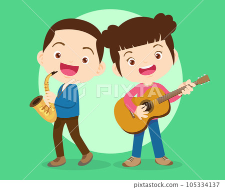Music kids.Play music concept of music school Music kids.Play music concept of music school 105334137