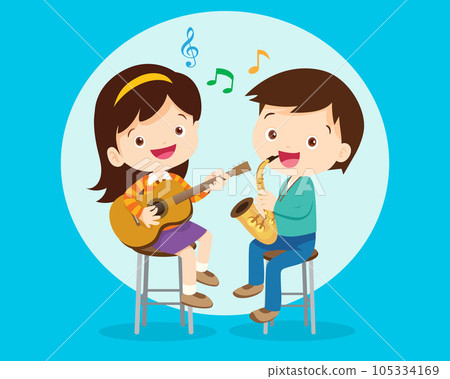 Music kids.Play music concept of music school 105334169